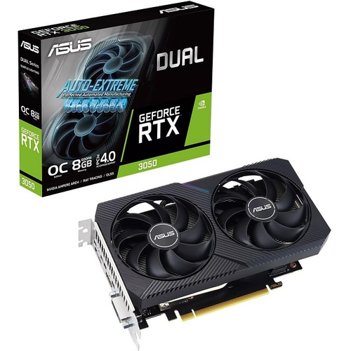 Видеокарта ASUS GeForce RTX 3050 DUAL OC 8GB (DUAL-RTX3050-O8G-V2), (90YV0GH6-M0NA00)