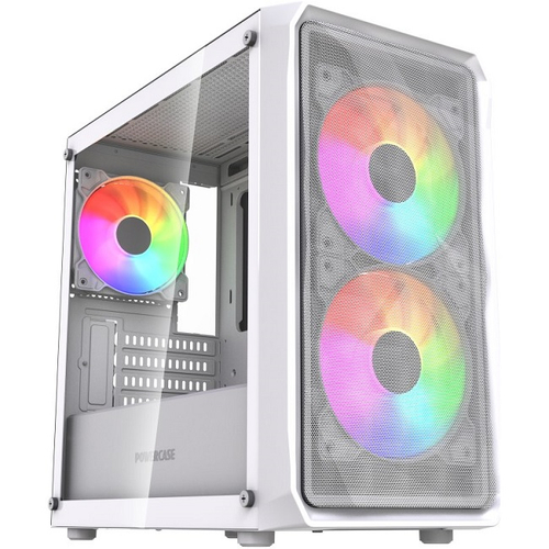 Корпус Mini-Tower PowerCase Mistral Micro A3W ARGB V2, Micro-ATX, White (CMMAW-A3-V2)