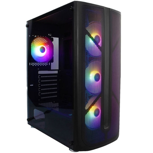 Корпус Midi-Tower 1STPLAYER FIREBASE X4, RGB, черный (X4-BK-4F1)