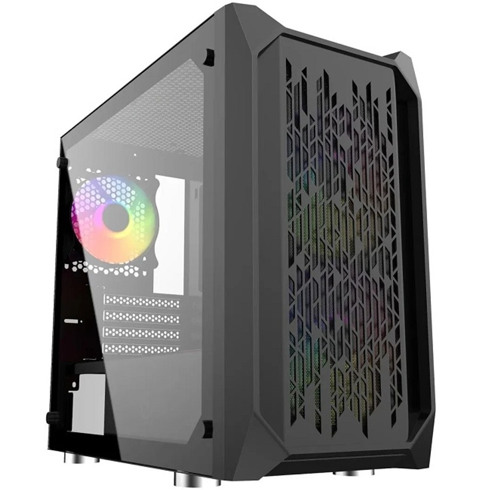 Корпус Mini-Tower PowerCase ALISIO Micro X3B ARGB, Micro-ATX, Black (CAMIB-L3)