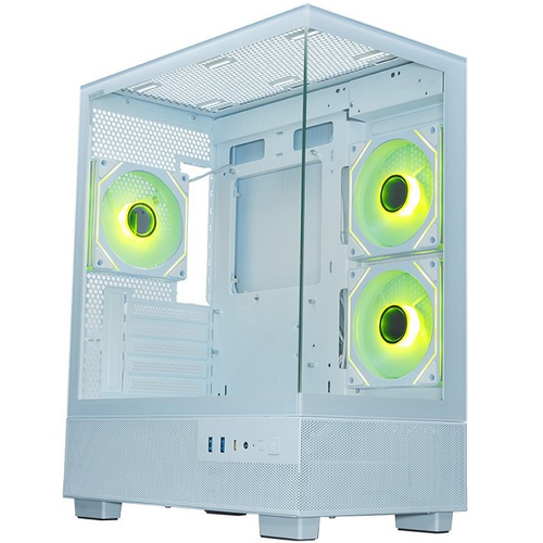 Корпус Mini-Tower XASTRA Q400M 3ARGB-C6-UC ARGB, Micro-ATX, белый (Q400M-3FM12A-C6-UC-WH)
