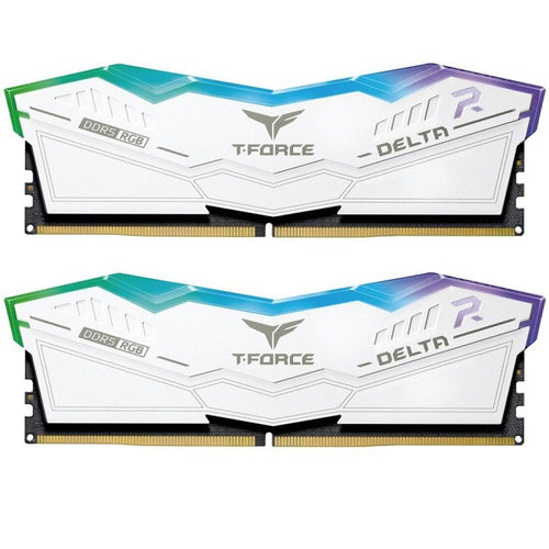 Модуль памяти DIMM DDR5 64Gb, 6000Mhz, 2x32Gb, Team Group T-FORCE DELTA RGB White (FF4D564G6000HC38GDC01)