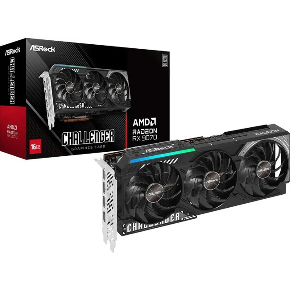 Видеокарта ASRock AMD Radeon RX 9070 Challenger 16GB (RX9070 CL 16G)