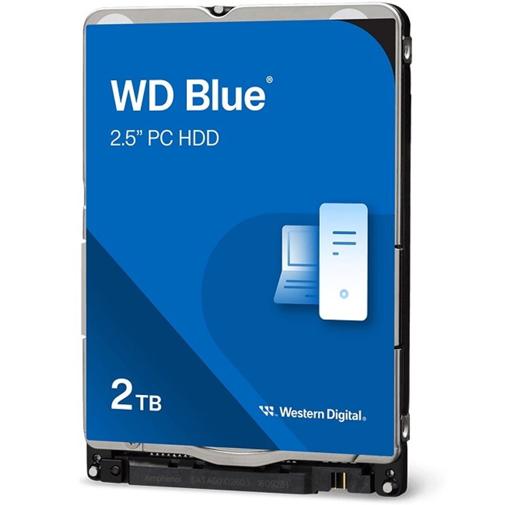 Жесткий диск HDD 2.5" 2Tb, SATA-III, Western Digital, 128Mb, 5400rpm, Blue Mobile (WD20SPZX)