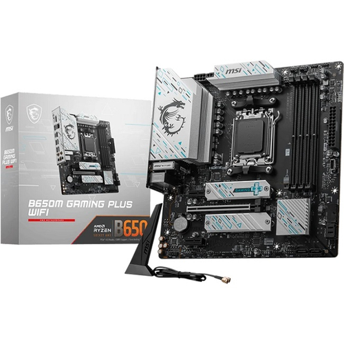 Материнская плата MSI B650M GAMING PLUS WIFI (Socket AM5/AMD B650/4xDDR5/PCI-Ex16/2xM.2/SB/Wi-Fi/BT/GLAN/DP/HDMI/mATX)