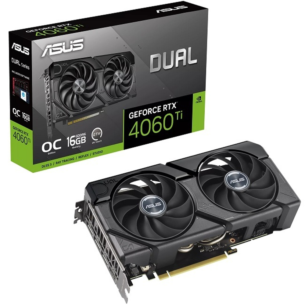 Видеокарта ASUS GeForce RTX 4060 Ti DUAL EVO OC 16GB (DUAL-RTX4060TI-O16G-EVO), (90YV0JH8-M0NA00)