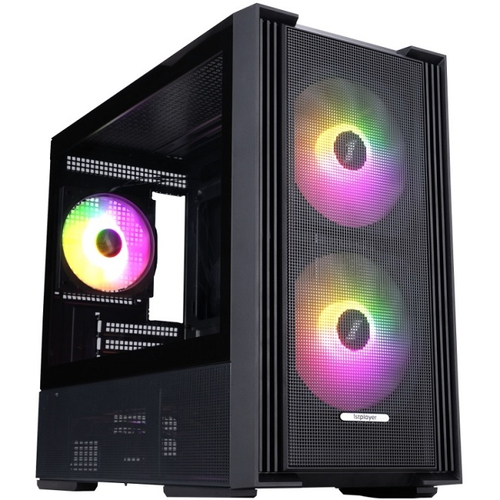 Корпус Mini-Tower 1STPLAYER AU6 ARGB, Micro-ATX, черный (AU6-BK-2FA7-14-2FA7R-1FA7)