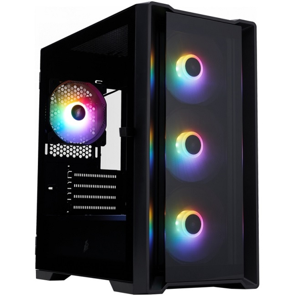 Корпус Mini-Tower 1STPLAYER TRILOBITE T4-G GLASS FRGB, Micro-ATX, черный (T4-G-BK-4F1)