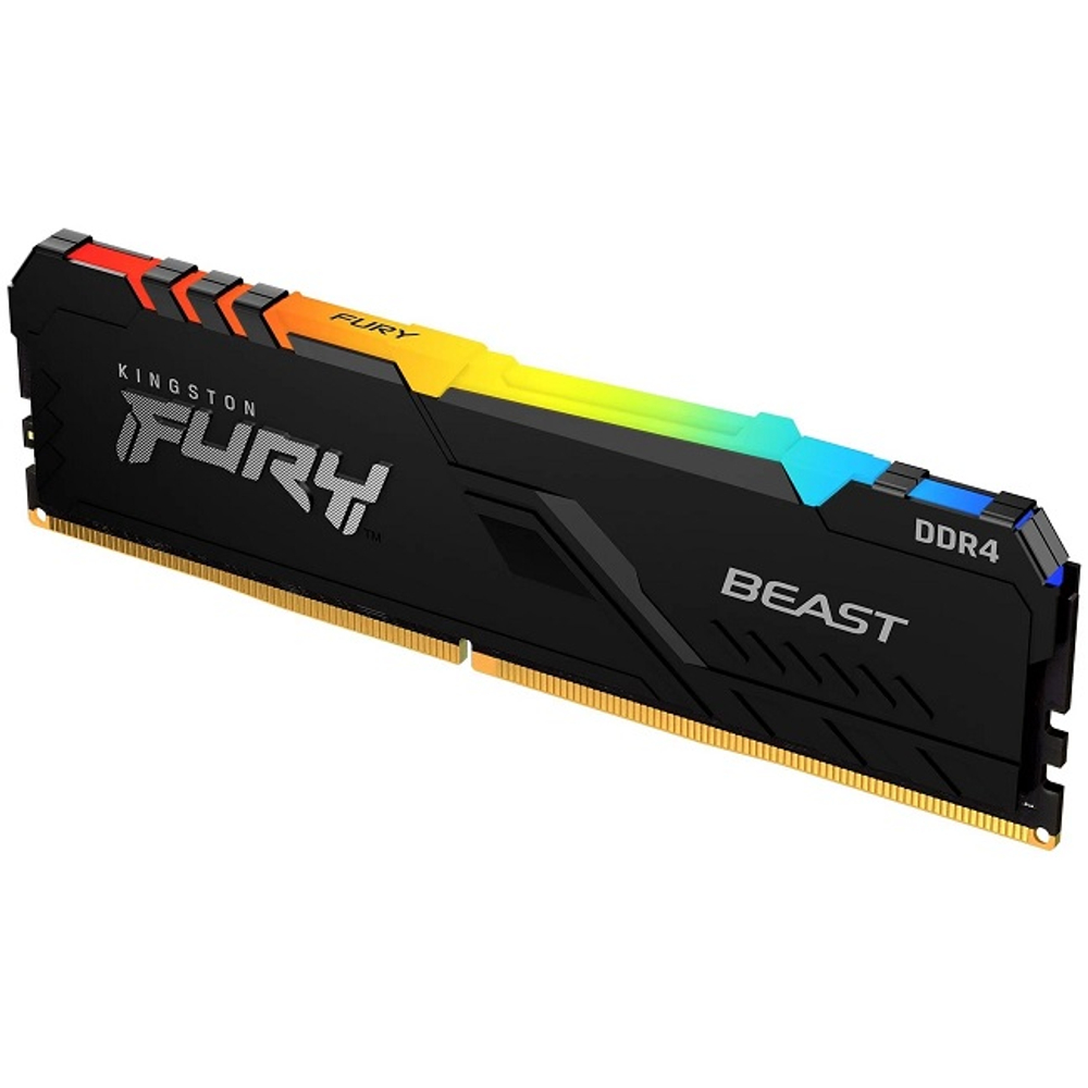Модуль памяти DIMM DDR4 16Gb, 3200Mhz, Kingston FURY Beast RGB (KF432C16BB2A/16)