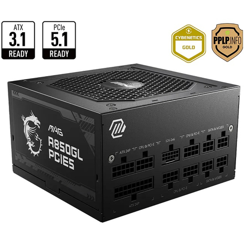 Блок питания MSI 850W MAG A850GL Black, модульный, 16 Pin PCIe 5.1, 80 PLUS Gold (306-7ZP8A11-CE0)