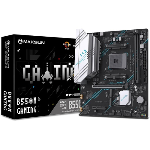 Материнская плата MaxSun MS-B550M GAMING WIFI (AM4/AMD B550/2xDDR4/PCI-Ex16/2xM.2/SB7.1/Wi-Fi/BT/GLAN/DP/HDMI/Micro-ATX)