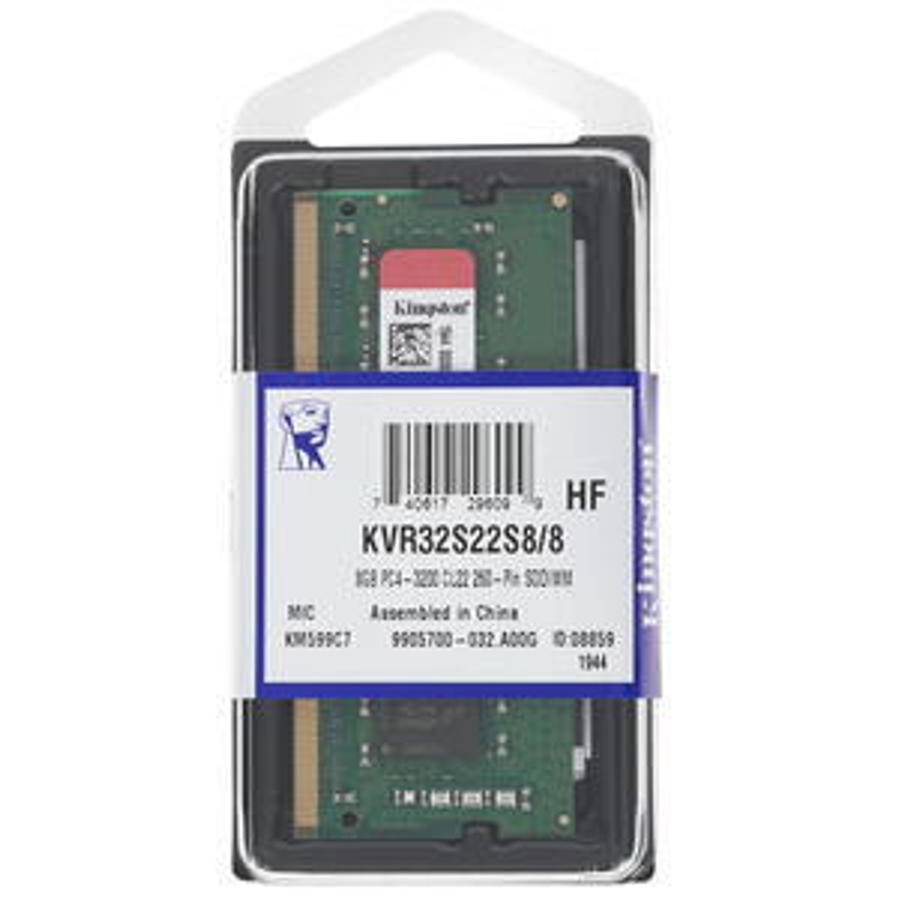 Модуль памяти NBook SO-DDR4 8Gb, 3200Mhz, Kingston (KVR32S22S8/8)