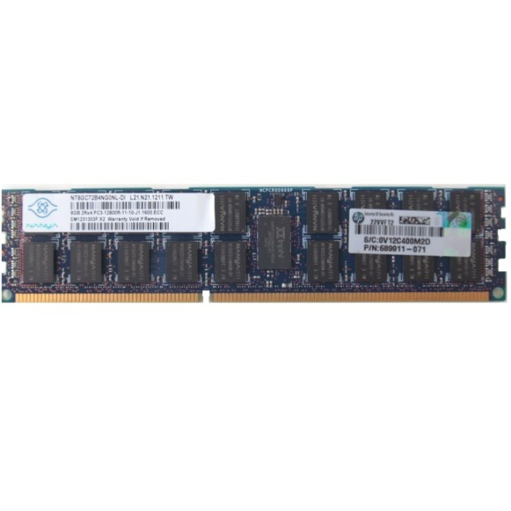 Серверная оперативная память DIMM DDR3 8Gb, 1600Mhz, Nanya ECC REG CL9 1.5V (NT8GC72B4NG0NL-DI)
