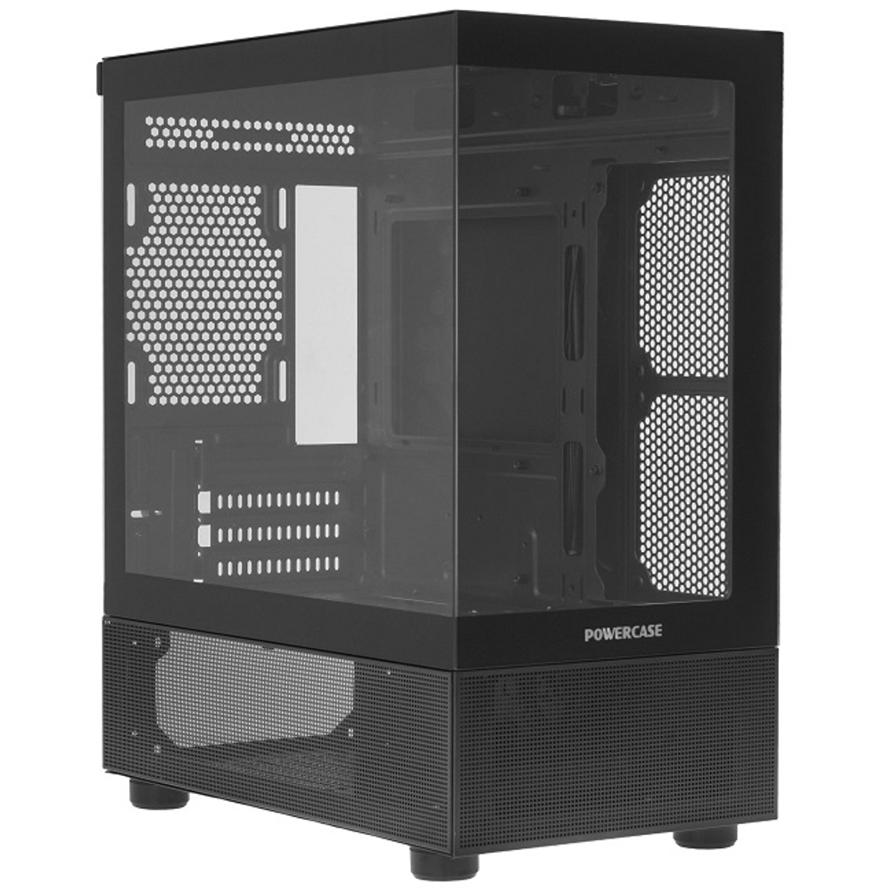 Корпус Mini-Tower PowerCase Vision Micro M2 TG, Micro-ATX, черный (CVMBM2-L0)