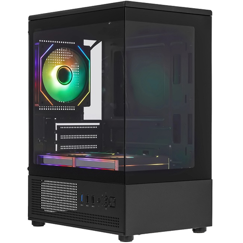 Корпус Mini-Tower XASTRA Q300M 3ARGB-C6 TG, Micro-ATX, черный (Q300M-3FM12A-C6)