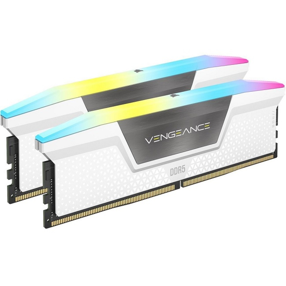 Модуль памяти DIMM DDR5 32Gb, 6400Mhz, 2x16Gb, Corsair Venegance RGB White (CMH32GX5M2B6400C36W)