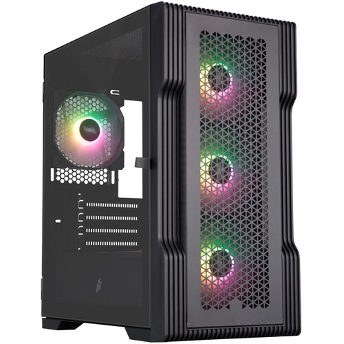Корпус Mini-Tower 1STPLAYER TRILOBITE T3 ARGB, Micro-ATX, черный (T3-BK-4F7)