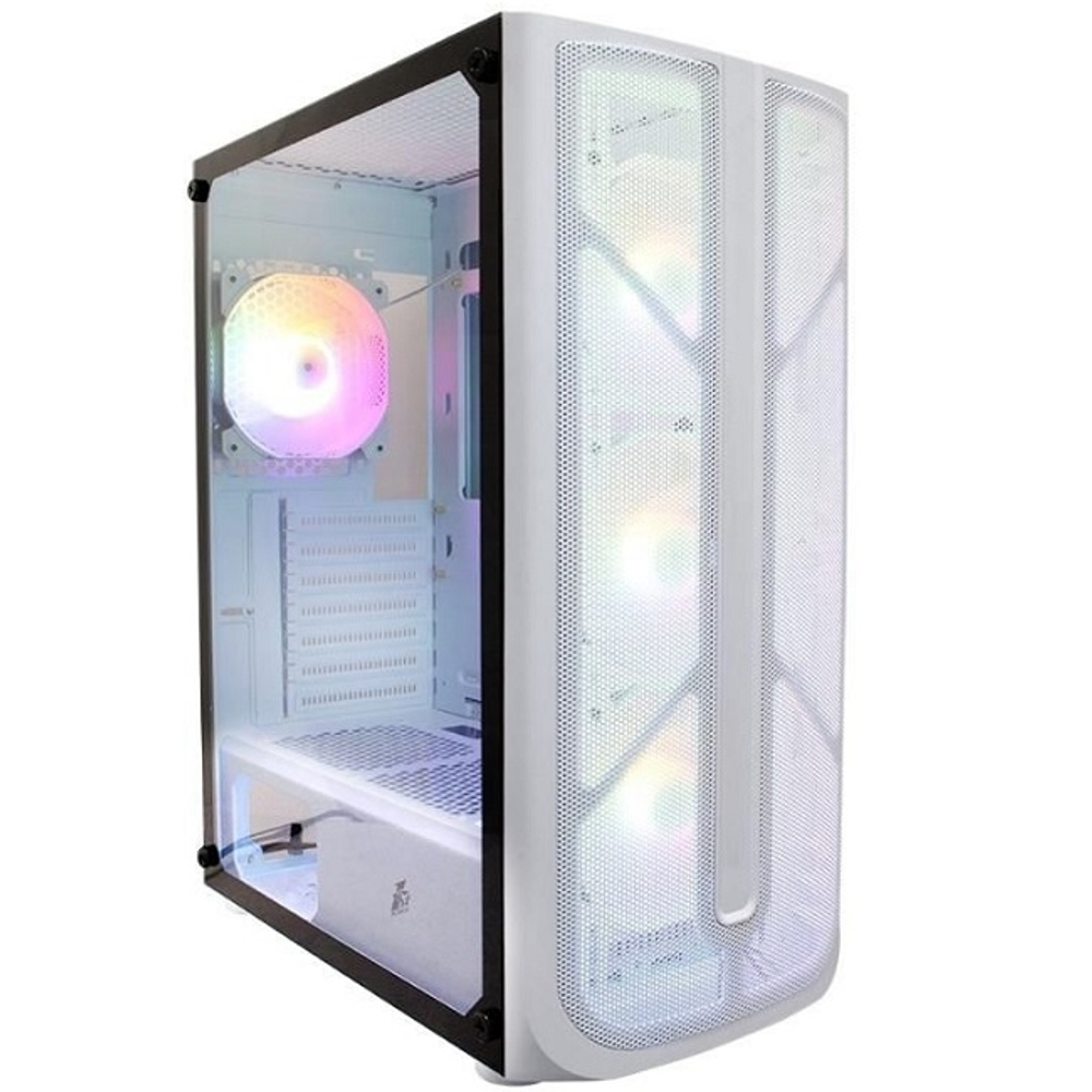 Корпус Midi-Tower 1STPLAYER FIREBASE X4, RGB, белый (X4-WH-4F1-W)