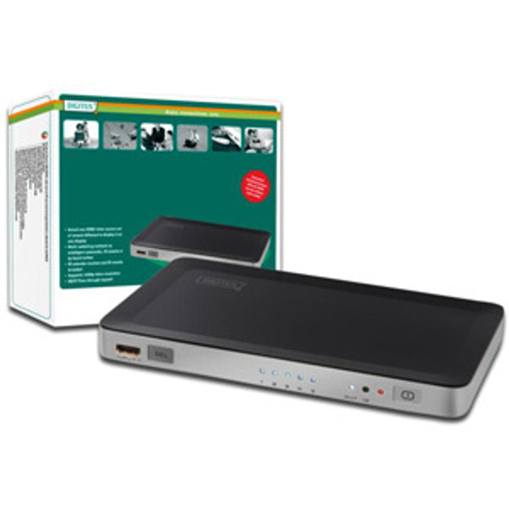 Коммутатор DIGITUS, 5 портов HDMI, LAN, WAN, PoE, поддержка HDCP
