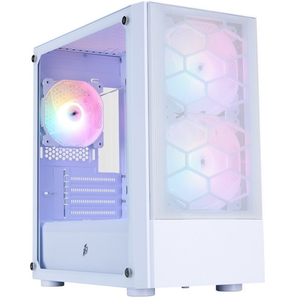 Корпус Mini-Tower 1STPLAYER FIREBASE X4-M, RGB, Micro-ATX, белый (X4-M-WH-2F1P-W-1F1-W)