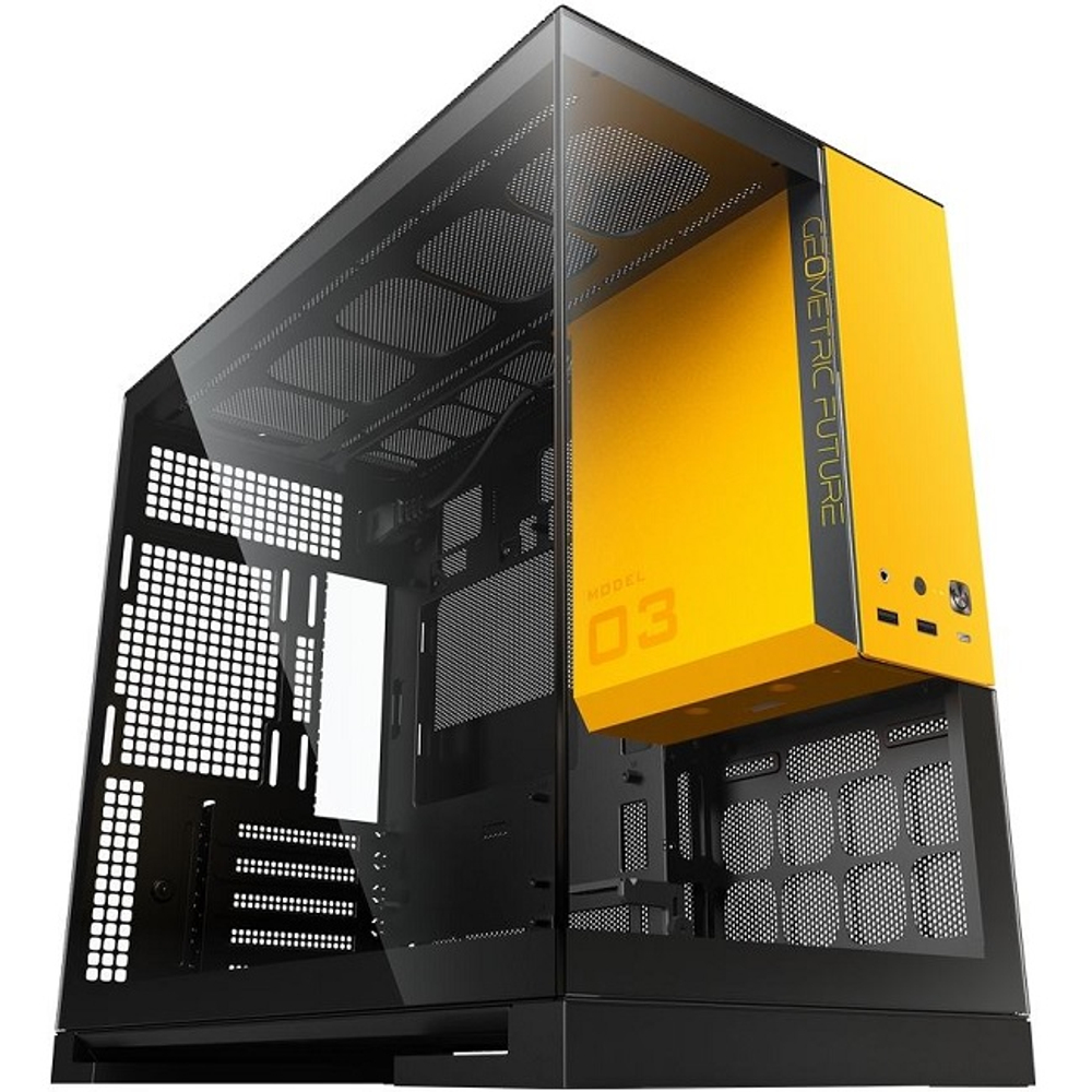Корпус Mini-Tower Geometric Future Model 3 Black Yellow, Micro-ATX, черный/желтый (1AM3NZBY00100)