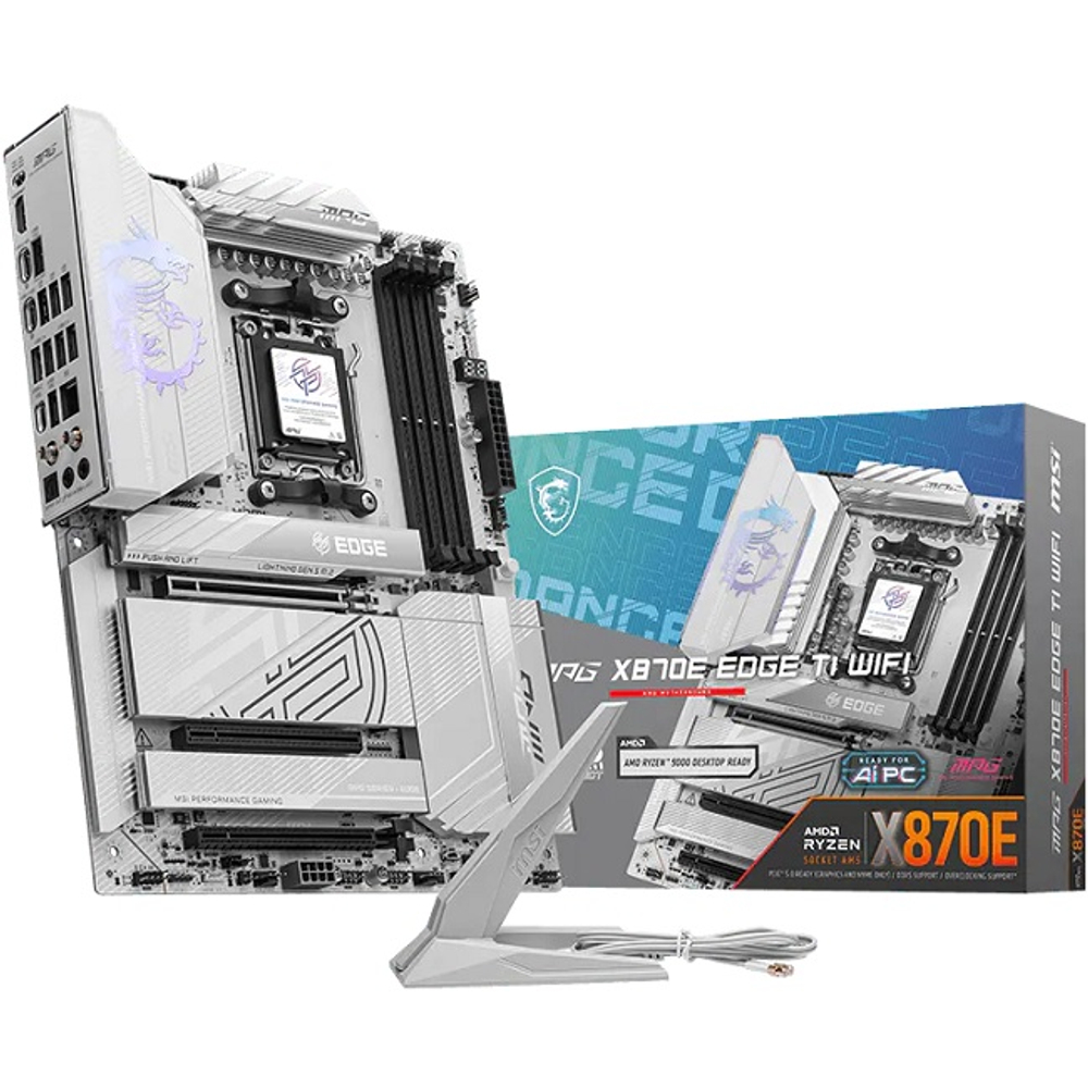 Материнская плата MSI MPG X870E EDGE TI WIFI (AM5/AMD X870E/4xDDR5/3xPCI-Ex16/4xM.2/SB/Wi-Fi/BT/GLAN/HDMI/ATX)