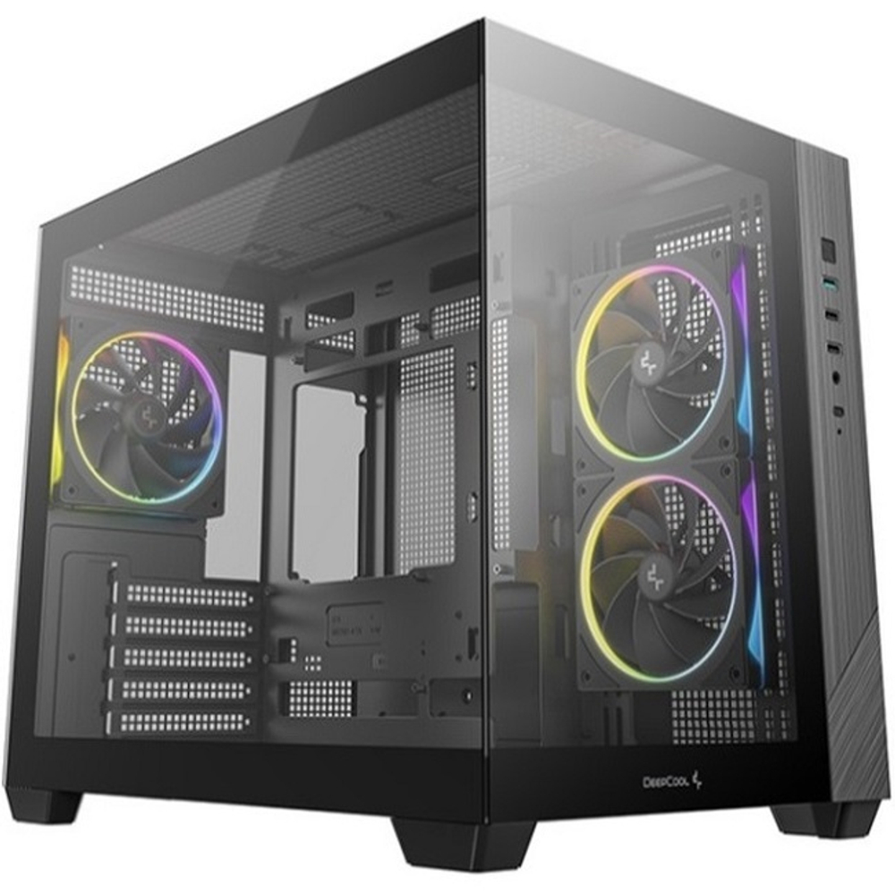 Корпус Mini-Tower DeepCool CG330 3F ARGB, Micro-ATX, черный (R-CG330-BKNGM3-G)