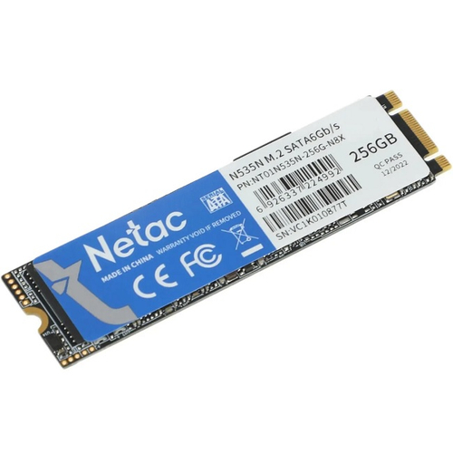 Жесткий диск SSD M.2 256Gb Netac N535N, 540/490MBs, 65000 IOPS, TLC 3D NAND, 2280, SATA-III (NT01N535N-256G-N8X)