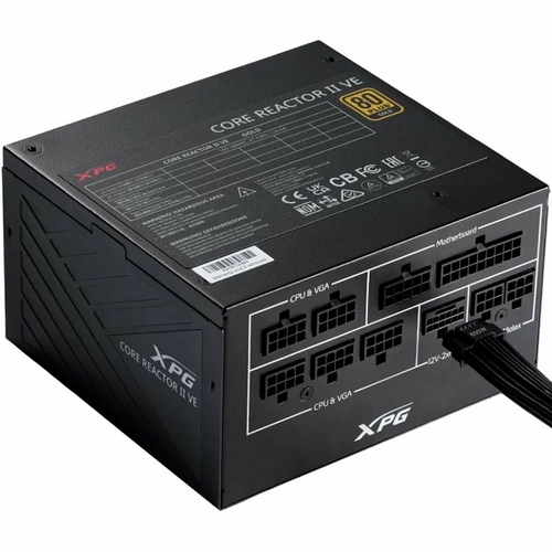 Блок питания ADATA XPG 650W CORE REACTOR II VE, модульный, 16 Pin PCIe 5.0, 80 PLUS Gold (COREREACTORIIVE650G-BKCEU)