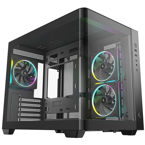 Корпус Mini-Tower DeepCool CG330U 3F TG ARGB, Micro-ATX, черный (R-CG330U3F-BKAGM3-G)