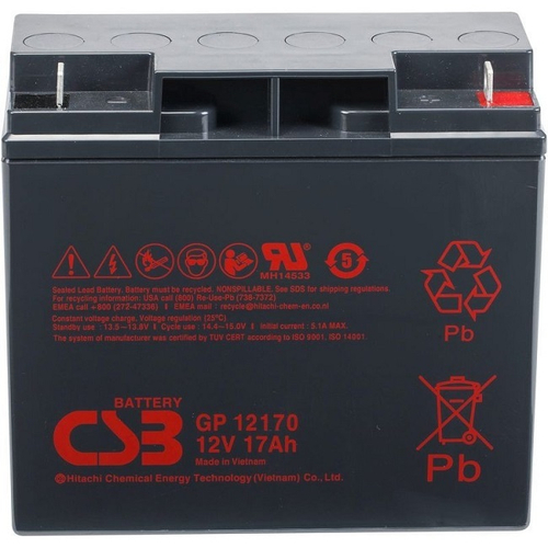 Аккумуляторная батарея CSB GP 12170, 12В, 17 Ач, клеммы B3, ABS пластик