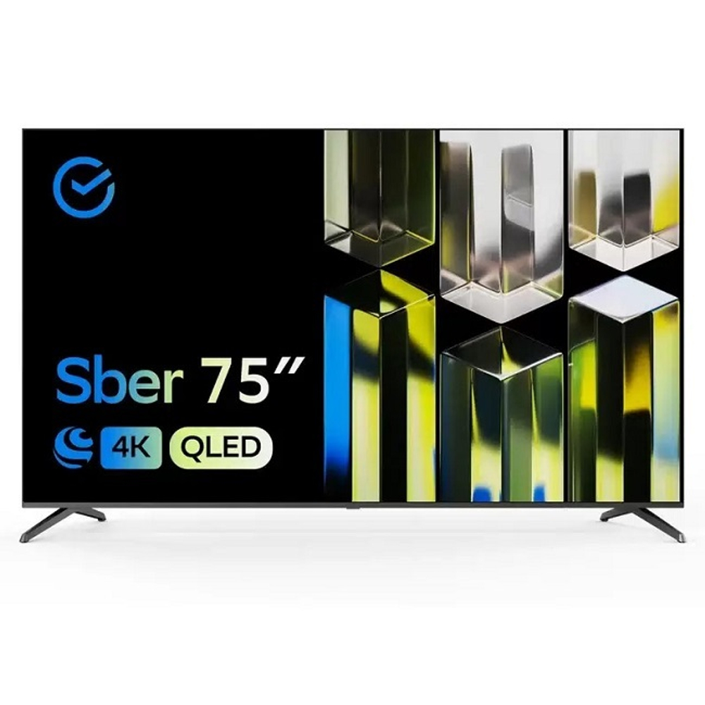 Телевизор 75" SBER QLED 4K UHD, голосовой помощник Салют, черный (SDX-75UQ5231)