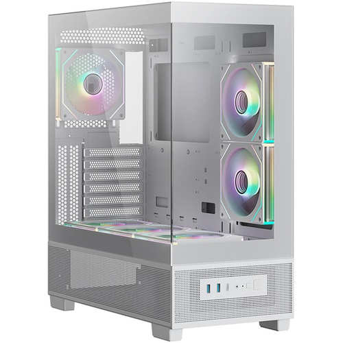 Корпус Midi-Tower XASTRA Q500 6ARGB-C10-UC, E-ATX, белый (Q500-6FM12A-C10-UC-WH)