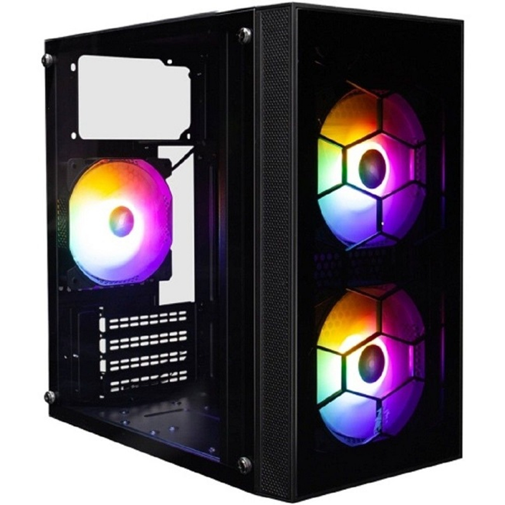 Корпус Mini-Tower 1STPLAYER FIREBASE X1 ARGB, mATX, черный (X1-BK-3F1)