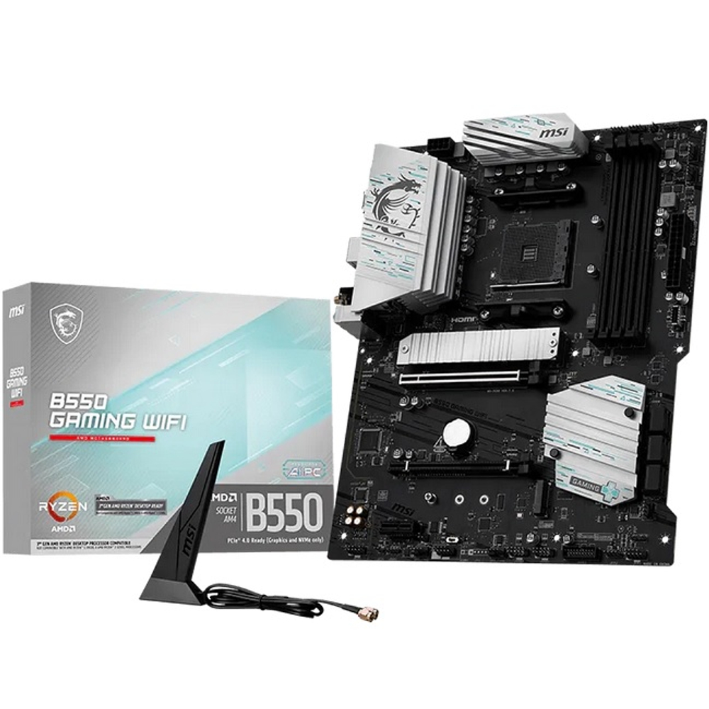 Материнская плата MSI B550 GAMING WIFI (AM4/AMD B550/4xDDR4/2xPCI-Ex16/M.2/SB7.1/Wi-Fi/BT/GLAN/HDMI/DisplayPort/ATX)