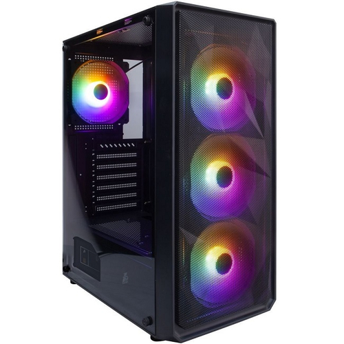 Корпус Midi-Tower 1STPLAYER FD3, RGB, ATX, черный (FD3-BK-4F1)