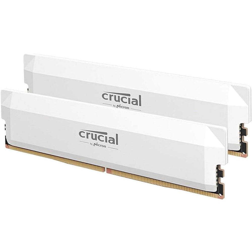 Модуль памяти DIMM DDR5 32Gb, 6400Mhz, 2x16Gb, Crucial Pro White (CP2K16G64C38U5W)