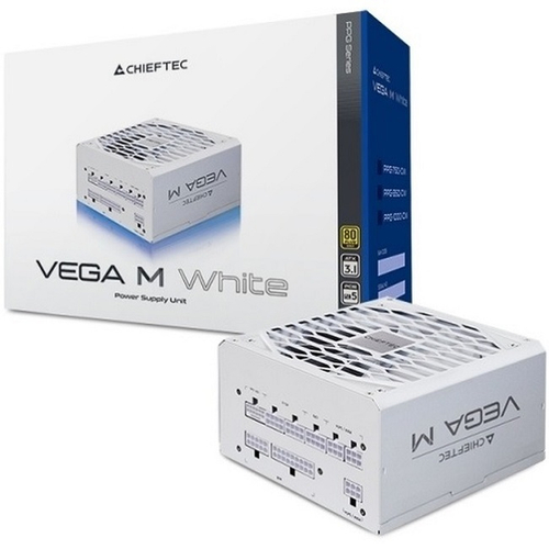 Блок питания Chieftec 850W Chieftec Vega M White, модульный, 16 Pin PCIe 5.0, 80 PLUS Gold (PPG-850-CW)