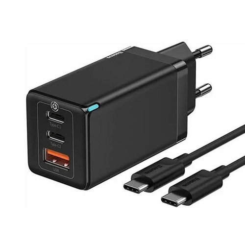 Сетевое зарядное устройство Baseus GaN5 Pro Fast Charger 1USB +2C 65W, черный (CCGP120201)