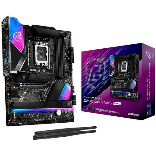 Материнская плата ASRock Z890 LIGHTNING WIFI (LGA1851/Z890/4xDDR5/2xPCI-Ex16/4xM.2/SB/GLAN/WI-FI/BT/HDMI/2xType C/ATX)