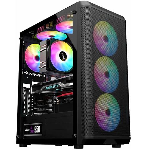 Корпус Midi-Tower ALSEYE Audin-BK ARGB, ATX, черный (AS.07.0173)