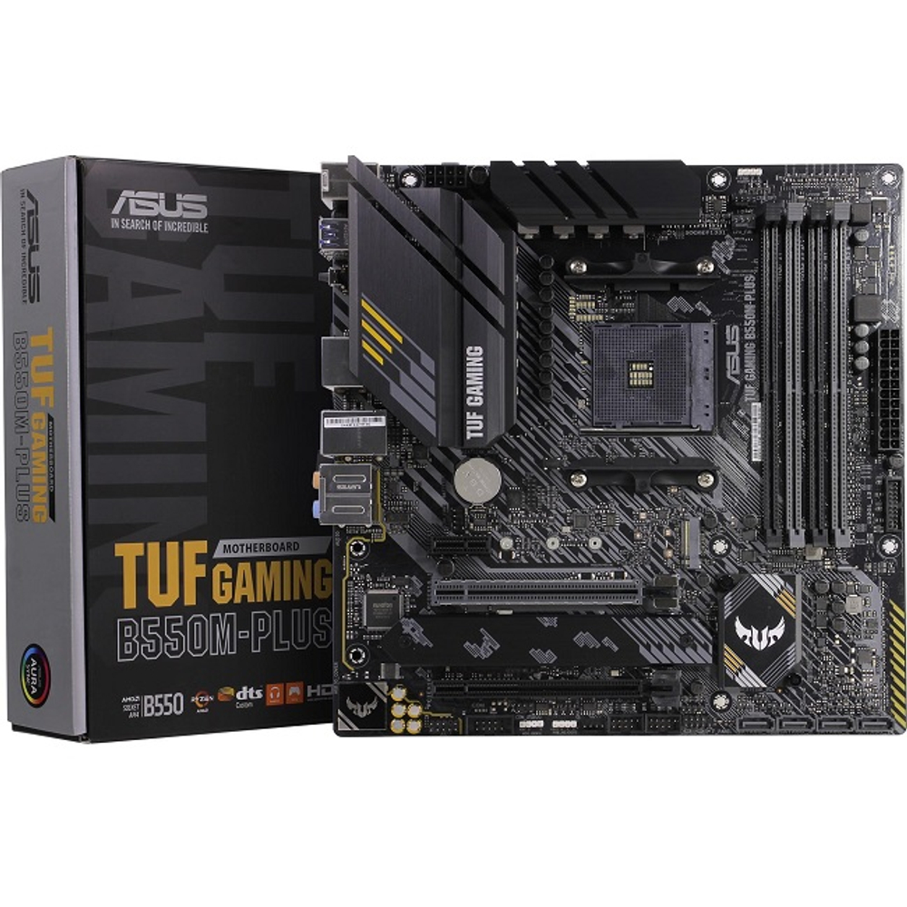 Материнская плата ASUS TUF GAMING B550M-PLUS (AM4/AMD B550/4xDDR4/2xPCI-Ex16/2xM.2/SB7.1/GLAN/DP/HDMI/mATX)