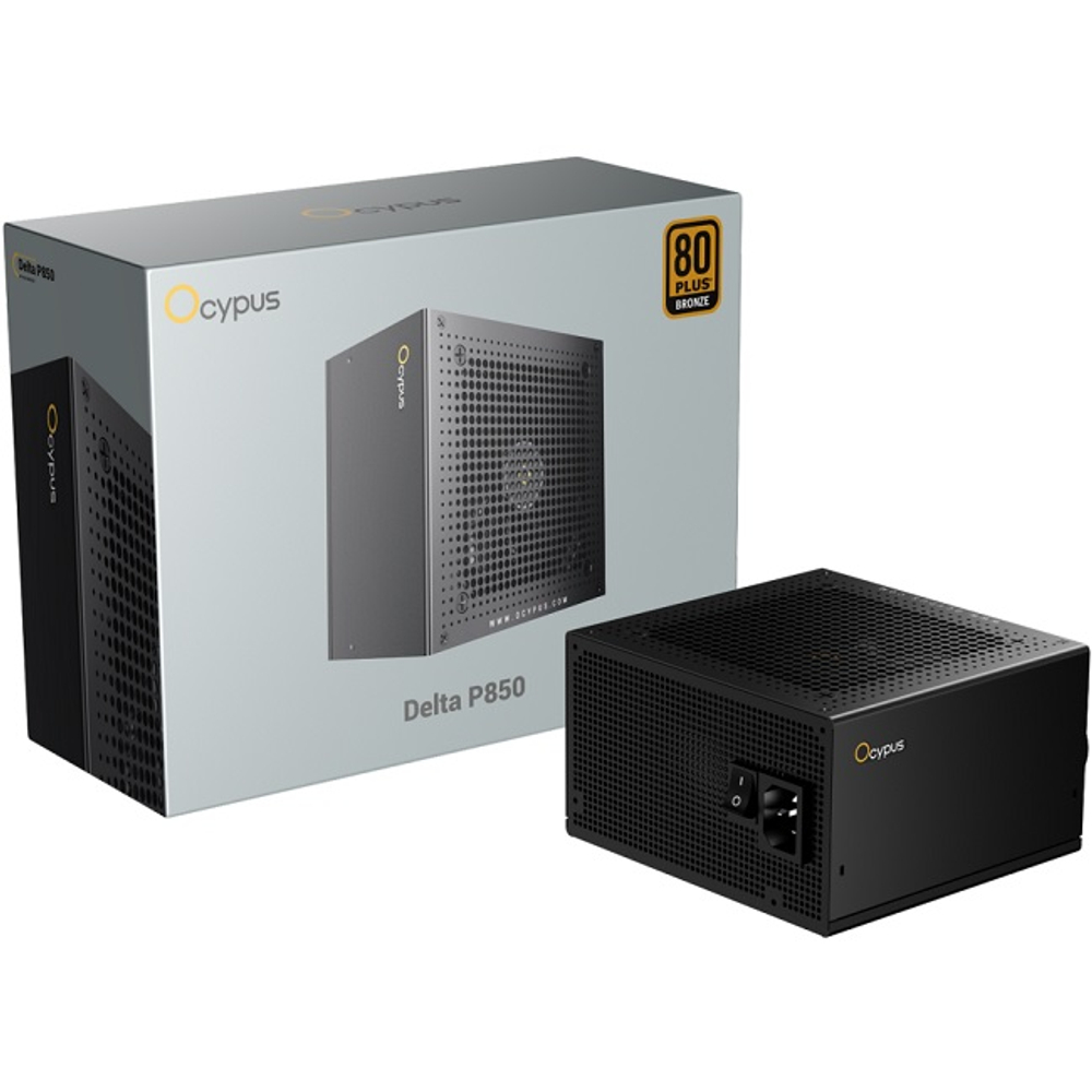 Блок питания Ocypus 850W Delta P850, модульный, 16 Pin PCIe 5.0, 80 PLUS Bronze (DELTA-P850-B1FDBK024X-EU)