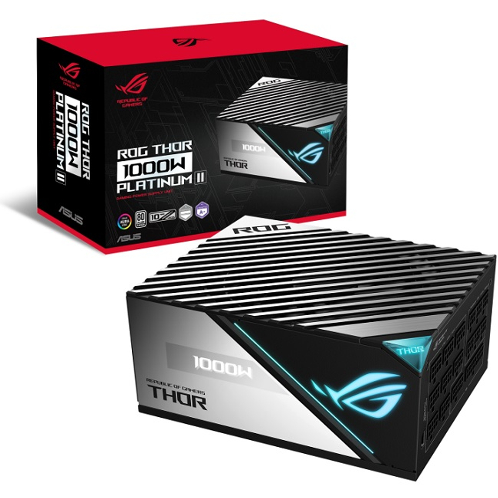 Блок питания ASUS 1000W ROG-THOR-1000P2-GAMING, модульный, ARGB, 16 Pin PCIe 5.0, 80 PLUS Platinum (90YE00L4-B0NA00)