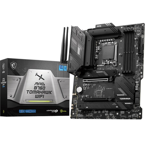 Материнская плата MSI MAG B760 TOMAHAWK WIFI (LGA1700/B760/4xDDR5/2xPCI-Ex16/3xM.2/SB7.1/GLAN/Wi-Fi/BT/HDMI/DP/ATX)