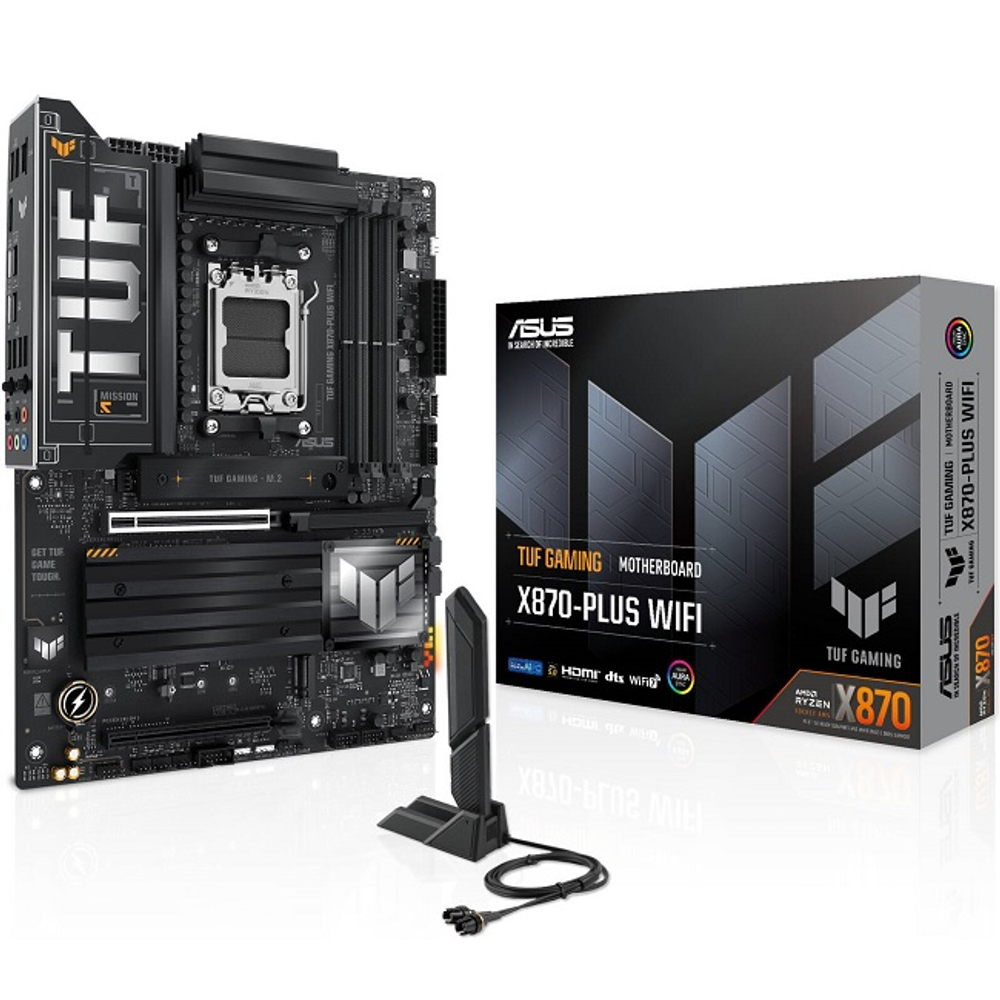 Материнская плата ASUS TUF GAMING X870-PLUS WIFI (AM5/AMD X870/4xDDR5/2xPCI-Ex16/4xM.2/SB/Wi-Fi/BT/HDMI/ATX)