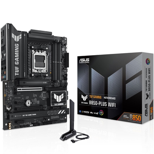 Материнская плата ASUS TUF GAMING B850-PLUS WIFI (AM5/AMD B850/4xDDR5/2xPCI-Ex16/3xM.2/SB7.1/Wi-Fi/BT/DP/HDMI/ATX)