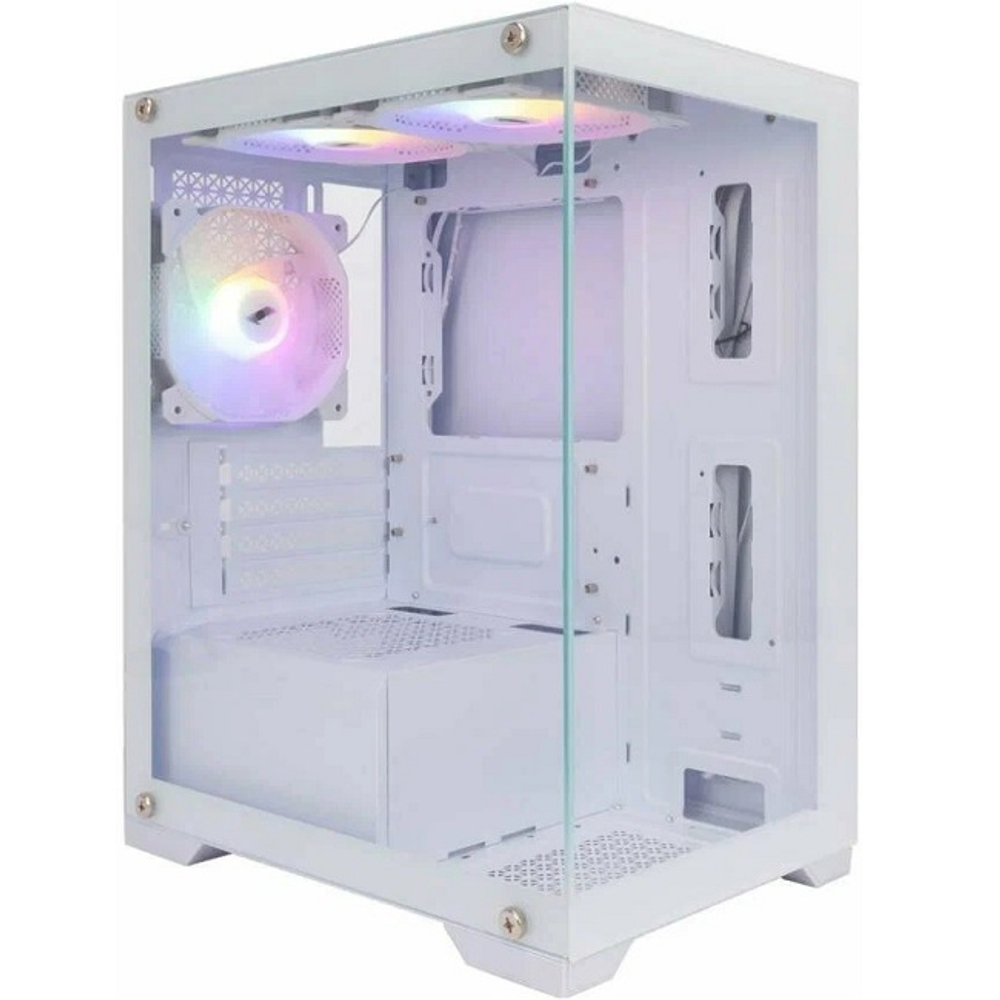 Корпус Mini-Tower 1STPLAYER MIKU Mi2 FRGB, Micro-ATX, белый (FP_Mi2-WH-3F1-W)