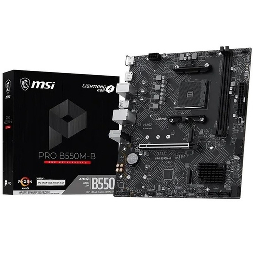 Материнская плата MSI PRO B550M-B (AM4/AMD B550/2xDDR4/PCI-Ex16/2xM.2/SB7.1/GLAN/DisplayPort/HDMI/ATX)