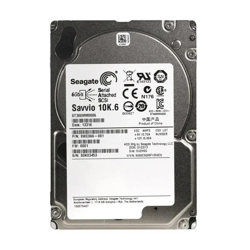Жесткий диск HDD 2.5" 300Gb, SAS Seagate 10000rpm, 64Mb, Savvio 10K.6 (ST300MM0006)